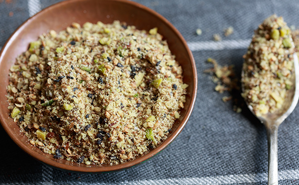 Soft turkish bread and dukkah (v)